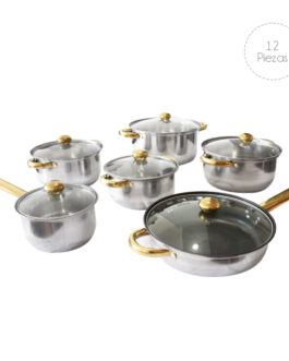 Nuevo Set De Ollas 12 Piezas Acero Inoxidable Bateria De Cocina