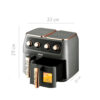 Freidora de Aire Doble Capacidad 12 litros Air Fryer - Imagen 2