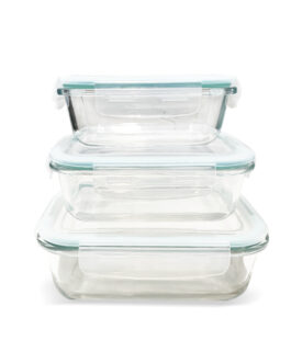 Set 3 Tupper Herméticos De Vidrio Para Comida Taper Comida