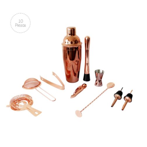 SET BARTENDER O SET BARMAN DE 10 PIEZAS COBRE INOXIDABLE - Imagen 3