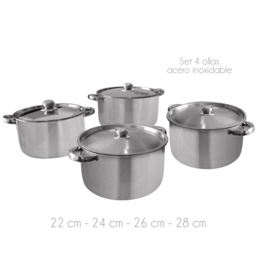 Set de Ollas 8 Piezas Acero Inoxidable - Imagen 3
