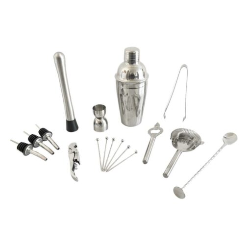 Set de Barman Coctelera Profesional 16 Piezas Acero Inoxidable - Imagen 2