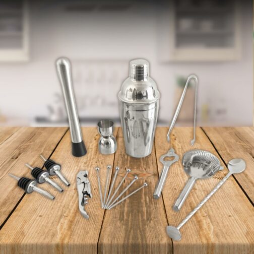 Set de Barman Coctelera Profesional 16 Piezas Acero Inoxidable - Imagen 5