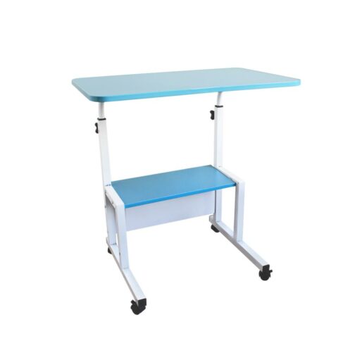 Escritorio Mesa Doble Movil Ajustable Celeste