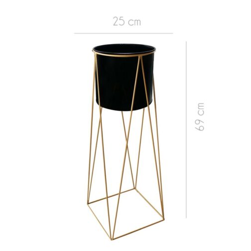 Maceta Macetero Pedestal Decorativo grande Negro - Imagen 2