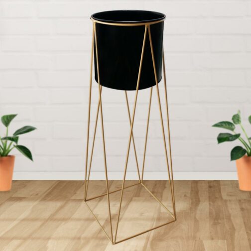 Maceta Macetero Pedestal Decorativo grande Negro - Imagen 4