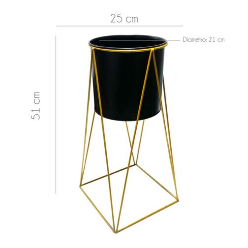 Maceta Macetero Pedestal Decorativo Negro S - Imagen 3
