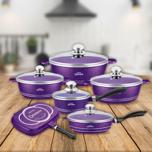 Juego de Ollas Granito Bateria Cocina 23 piezas Morada - Imagen 4