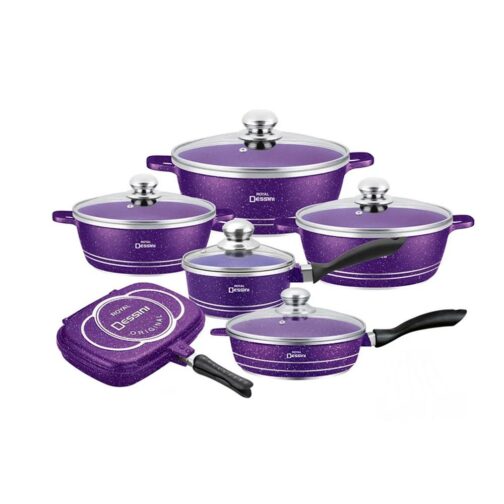 Juego de Ollas Granito Bateria Cocina 23 piezas Morada
