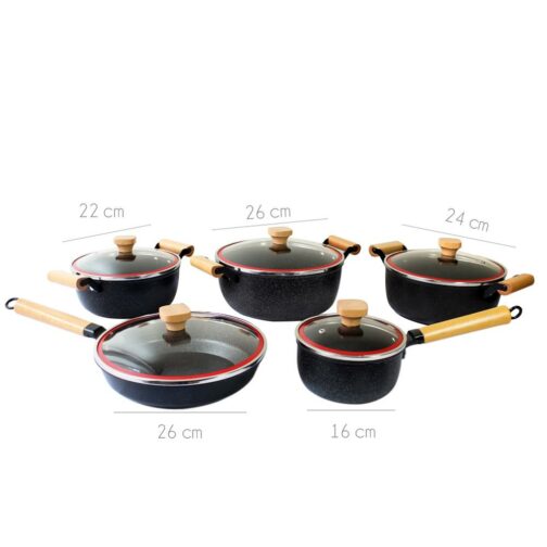 Juego de Ollas Ceramica Granito 10 piezas - Imagen 2