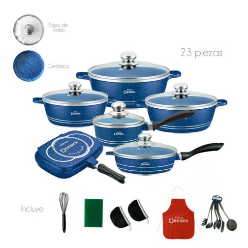 Juego de Ollas Granito Bateria de Cocina 23 piezas Azul - Imagen 2
