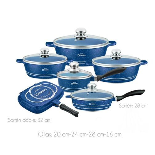 Juego de Ollas Granito Bateria de Cocina 23 piezas Azul - Imagen 5